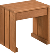 Outdoor Garden Bench Single Person Patio Backless Bench with Solid Wooden Frame