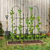 Outdoor garden trellis for climbing plants, 58 x 73 inches, made of rustproof PE-coated metal tubes for sturdy support.