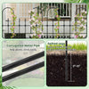 Outdoor garden rose arch trellis made of PE-coated metal, featuring spiked legs for stability and support for climbing.