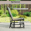 High backrest outdoor glider chair with breathable mesh fabric and metal frame, designed for ergonomic comfort and.