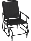 Single Tangkula outdoor glider chair with inclined backrest and sturdy metal frame, perfect for relaxing on the deck or.