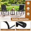 Two Tangkula outdoor glider chairs with powder-coated metal frames, perfect for relaxing on the patio or poolside.