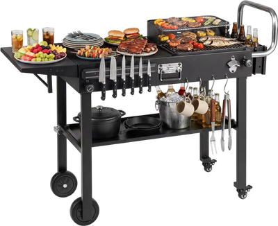 Costway Foldable Outdoor Grill Cart Griddle Table 31