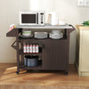 Outdoor grill cart with stainless steel top, storage cabinet, and shelves, ideal for indoor and outdoor use.