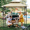 8 x 5 Feet Outdoor Grill Gazebo with 2 Side Shelves and 10 Hooks-Beige - Gallery View 1 of 10
