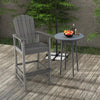30 Inches Counter Height Outdoor HDPE Bar Stool with Armrests and Footrest-Gray - Gallery View 1 of 8