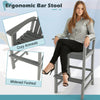 30-inch gray HDPE outdoor bar stool with cozy armrests, wider footrest, and ergonomic design for comfort.