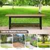 47-inch outdoor bench with slatted seat and plastic-coated iron frame, ideal for patio, garden, or yard use.