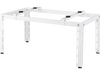 Heavy-duty white metal AC base for 9000-36000 BTU ductless air conditioners with adjustable layout and anti-vibration pads.