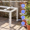 Powder-coated metal frame for outdoor heavy-duty AC base, adjustable for 9000-36000 BTU units with anti-vibration pads.