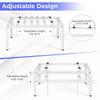 Adjustable outdoor heavy-duty AC base for 9000-36000 BTU units, featuring a stable powder-coated metal frame and adjustable height.