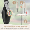 Outdoor heavy-duty market umbrella with crank handle, beige polyester canopy, and 8 sturdy ribs for stability.