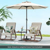 Beige outdoor market umbrella with crank handle, featuring a sturdy metal frame and 8 ribs, perfect for backyard use.