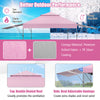 Pink 10 x 17.6 feet outdoor pop-up canopy tent with dual side awnings for sun protection and UPF 50+ rating.