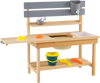 Outdoor mud kitchen for kids showcasing a spacious tabletop and built-in water basin, ideal for creative playtime.