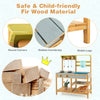 Outdoor kids mud kitchen featuring slatted countertop, safe fir wood material, and detachable middle shelf for.
