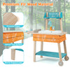 Outdoor kids play kitchen set in orange with removable sink, featuring rounded edges and sturdy support legs.