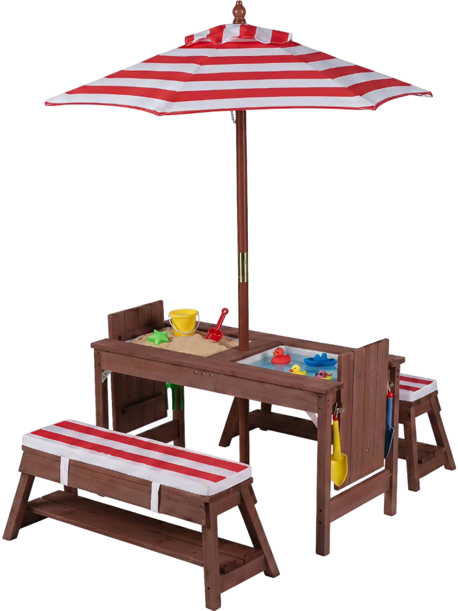 Costway Outdoor Kids Wooden Picnic Table Benches Umbrella 32512200 New