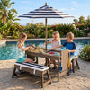Outdoor Kids Wooden Picnic Table and Benches Set with Umbrella-Blue - Gallery View 1 of 11