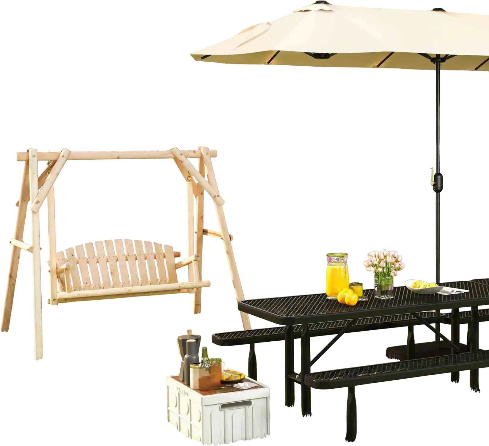 Costway Outdoor Patio 6-in-1 Garden Dining Relaxation Combo Set 93863994 New
