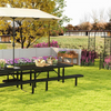 Outdoor Living Ultimate 6-in-1 Combo Set featuring a picnic table with an umbrella, perfect for garden dining and.