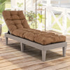 Brown outdoor lounge chaise cushion with string ties, featuring thickened high resilience cotton for comfort, ideal for.