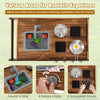Outdoor movable mud kitchen with sink, faucet, and 4 stoves for kids to simulate cooking and washing vegetables.
