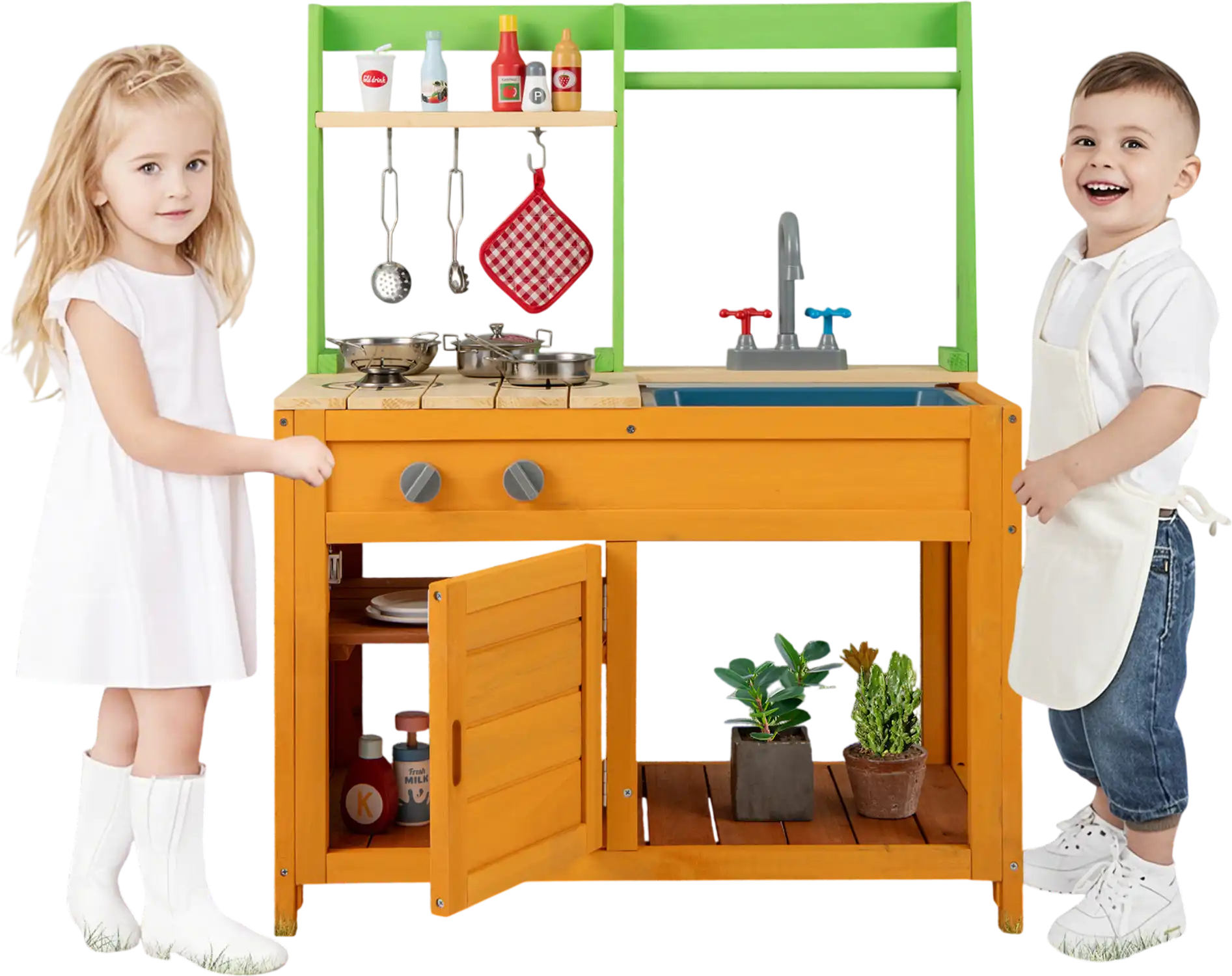 Costway Outdoor Mud Kitchen Playset for Girls Boys 3+ 764952318 New