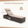 Adjustable Outdoor PE Rattan Chaise Lounge with foldable side table, designed for comfort and durability, supports 400 lbs.