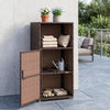 Outdoor PE Wicker Storage Cabinet with Door and Open Compartment for Patio-Brown - Gallery View 1 of 13