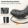 Close-up of the Outdoor Papasan Rocking Chair's non-slip pads and built-in stoppers for stable, safe rocking.