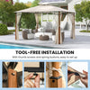 Costway Outdoor Patio Gazebo 12 x 10 Ft with Netting and 2-Tier Canopy Roof New