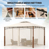 Costway Outdoor Patio Gazebo 12 x 10 Ft with Netting and 2-Tier Canopy Roof New