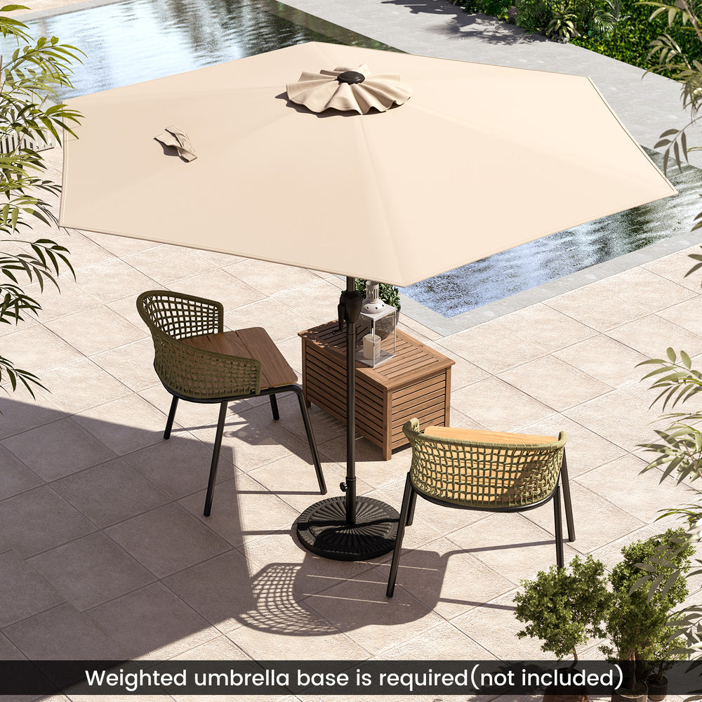 7.5 feet Outdoor Patio Heavy Duty Market Umbrella with Push Button Tilt-Beige - Gallery View 1 of 10