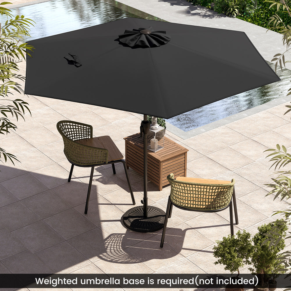 7.5 feet Outdoor Patio Heavy Duty Market Umbrella with Push Button Tilt-Black - Gallery View 1 of 10
