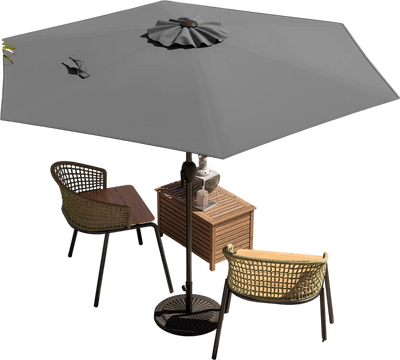 Costway 7.5' Outdoor Patio Market Umbrella Push Button Tilt Gray 718645329 New
