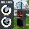Costway Wood Burning Pizza Oven with Grill Racks and Built-in Thermometer New