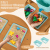 Children playing with sand in the Outdoor Play Pretend Kitchen featuring removable sinks and faucet for imaginative fun.