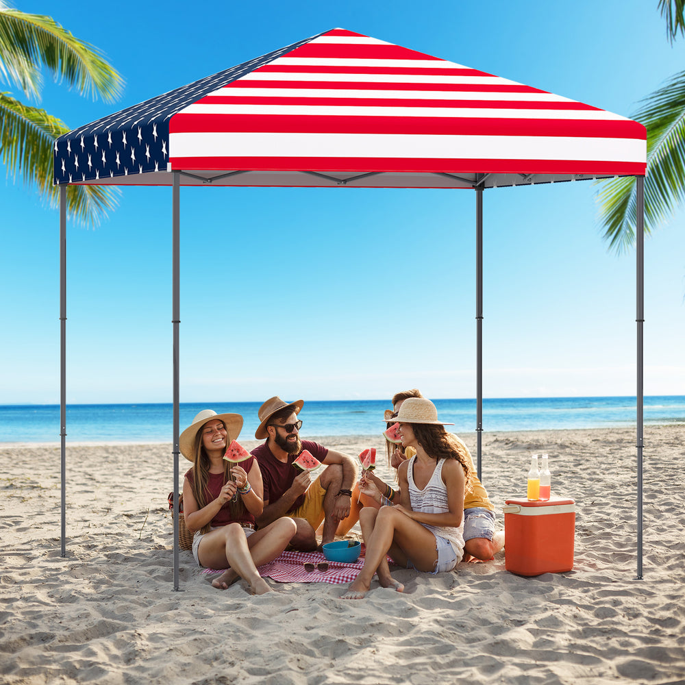 6.6 x 6.6 Feet Outdoor Pop-up Canopy Tent with UPF 50+ Sun Protection-Multicolor - Gallery View 1 of 12