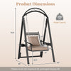 Outdoor porch swing with removable cushions, side tables, and sturdy metal frame, designed for garden and balcony use.