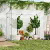 Outdoor Portable Walk-in Greenhouse with PE Cover Roll-up Zipper Door-White - Gallery View 1 of 11