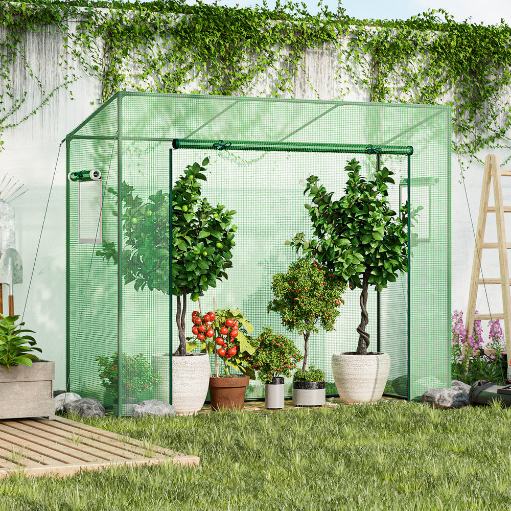 Close-up of the PE cover texture of the outdoor portable greenhouse, showcasing its wear-resistant and tear-resistant.