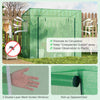 Outdoor portable walk-in greenhouse with PE cover, heavy-duty metal frame, roll-up zippered door, and mesh windows for.