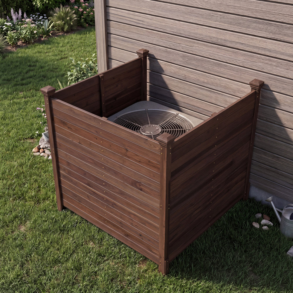 Outdoor Privacy Air Conditioner Fence for Outside and Backyard-Brown - Gallery View 1 of 10