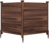 Outdoor privacy air conditioner fence made of fir wood, featuring a rustic brown finish for concealing outdoor equipment.