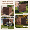 Outdoor privacy fence made of fir wood, ideal for concealing air conditioners, pool equipment, and trash cans.