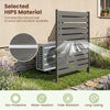 Gray outdoor privacy screen fence made of HIPS material, featuring a slatted design for airflow and stability in various settings.