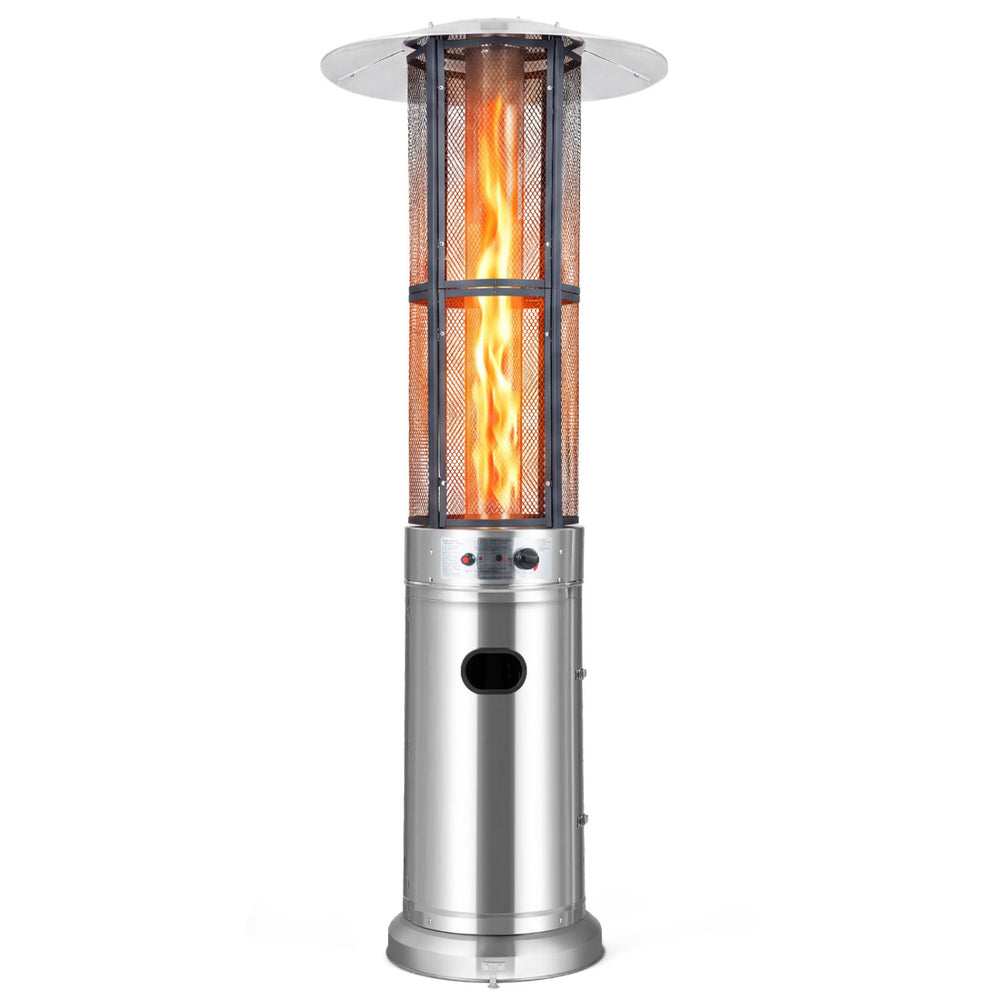 Outdoor Propane Patio Heater with Glass Tube and Tilt-Over Protection-Silver - Gallery View 1 of 1