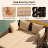 Outdoor rattan double daybed with soft cushions, fixing buckles, and smooth zippers for ultimate comfort by the.