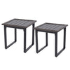 Outdoor Rattan Side Table with Slatted Tabletop and PE Rattan Finish-2 Pieces - Gallery View 1 of 2
